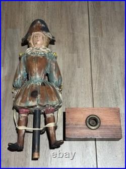 22 Sarreid Italy Victorian Carved Wood Brass Folk Art Sculpture Statue Vintage