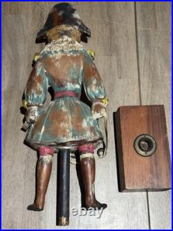 22 Sarreid Italy Victorian Carved Wood Brass Folk Art Sculpture Statue Vintage