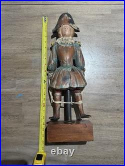 22 Sarreid Italy Victorian Carved Wood Brass Folk Art Sculpture Statue Vintage