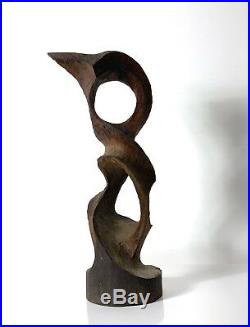 23 Vintage Mid Century Modern Abstract Biomorphic Hand Carved Wood Sculpture
