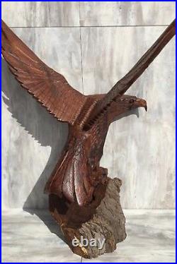 (25.5H) Ironwood Eagle Sculpture Hand-Carved by Sonoran Artisan (New Carving)
