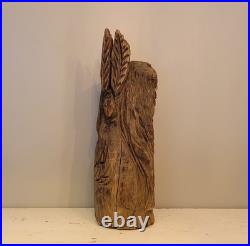 27in Lifesize Bust Native American Indian Wooden Statue Hand Carved Solid Wood