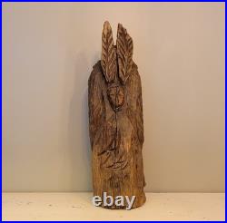 27in Lifesize Bust Native American Indian Wooden Statue Hand Carved Solid Wood