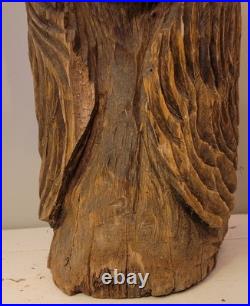 27in Lifesize Bust Native American Indian Wooden Statue Hand Carved Solid Wood
