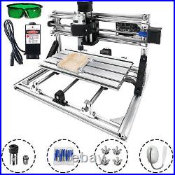 3 Axis CNC Router Kit 3018 2500MW Laser Head Wood PVC Carving Milling RGBL USB