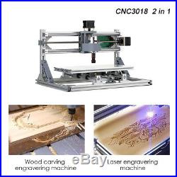 3 Axis DIY CNC 3018 Wood Engraving Carving PCB Milling Machine Engraver 500mW