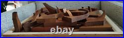 3-D ART Mid-Century style Brutalist wood construction Abstract Assemblage LOOK