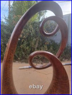30 Tall Vintage Wood Looking Statue With Double Infinity Curls