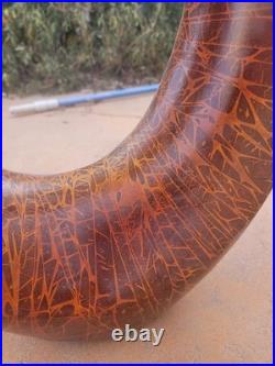 30 Tall Vintage Wood Looking Statue With Double Infinity Curls