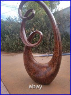 30 Tall Vintage Wood Looking Statue With Double Infinity Curls