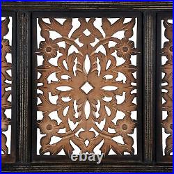 32661 Ebony Hand Carved Wood Wall Decor Sculpture, Brown, 72H, 20W
