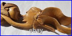 38 Tall Hand Carved solid wood Sculpture Art