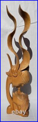 38 Tall Hand Carved solid wood Sculpture Art