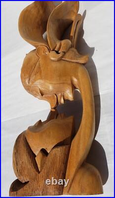 38 Tall Hand Carved solid wood Sculpture Art
