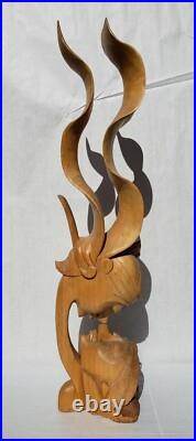 38 Tall Hand Carved solid wood Sculpture Art