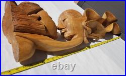 38 Tall Hand Carved solid wood Sculpture Art