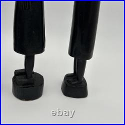 4 African Ebony Wood Sculptures Africa, Hand Carved 19 1/2 To 18 In Tall Heavy 4 African Ebony Wood Sculptures Africa, Hand Carved 19 1/2 To 18 In Tall Heavy