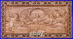 40 Last Supper 3D Art Orthodox Wood Carved religious Icon Large Jesus