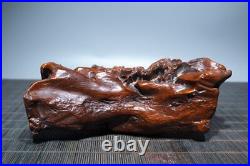 5.7 Chinese Box-wood Carving 12 Zodiac Animal Two Run Horse Pine Tree Statue