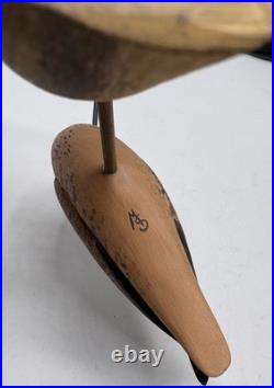 7 Tall Carved Shorebird LONG Bill Bird folk art signed M. K. Manfred Scheel