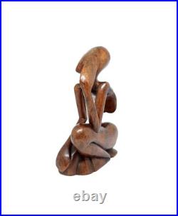 8 Tall Abstract Wooden Side Facing Thinking Cool Guy Art Statue, Hand Carved 8 Tall Abstract Wooden Side Facing Thinking Cool Guy Art Statue, Hand Carved