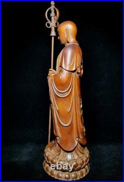 8 antique wooden buddha statue Ksitigarbha carved wood carving sculpture decor 8 antique wooden buddha statue Ksitigarbha carved wood carving sculpture decor