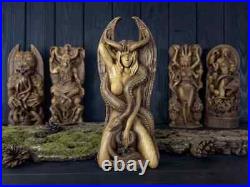 9 Lilith Statue Demoness Wife Lucifer Wooden Carved Figure Wood Handmad Lilit