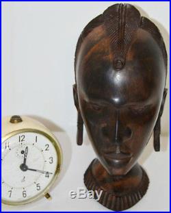 A Vintage African Carved Wood Sculpture Head of a woman FREE Shipping PL3306