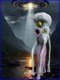 ALIEN CEPHALOPOD SPECIES -my 12 tall hand carved, painted, signed fig ALIEN CEPHALOPOD SPECIES -my 12 tall hand carved, painted, signed fig