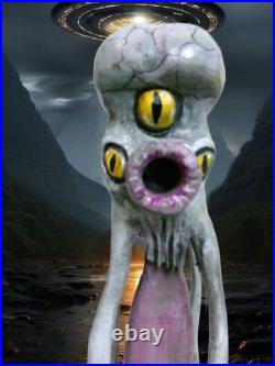 ALIEN CEPHALOPOD SPECIES -my 12 tall hand carved, painted, signed fig ALIEN CEPHALOPOD SPECIES -my 12 tall hand carved, painted, signed fig