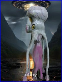 ALIEN CEPHALOPOD SPECIES -my 12 tall hand carved, painted, signed fig ALIEN CEPHALOPOD SPECIES -my 12 tall hand carved, painted, signed fig