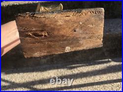 ANTIQUE Asian Thailand Gold Gilt Hand Carved Wooden Statue Army Drummer Man