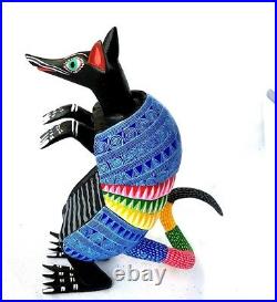 ARMADILLO Alebrije Standing Hand Crafted Oaxacan Wood Carving Oaxaca Mexico