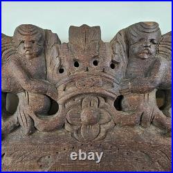ART Ornate Vintage Original Wood Carving Wall Art Sculpture w Cherub Angels ART Ornate Vintage Original Wood Carving Wall Art Sculpture w Cherub Angels