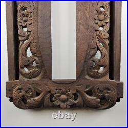 ART Ornate Vintage Original Wood Carving Wall Art Sculpture w Cherub Angels