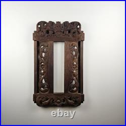 ART Ornate Vintage Original Wood Carving Wall Art Sculpture w Cherub Angels