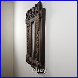 ART Ornate Vintage Original Wood Carving Wall Art Sculpture w Cherub Angels