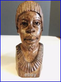 Abraham R Chikumbirike Vintage Ironwood Hand Carved Man & Women 5 x 2.5