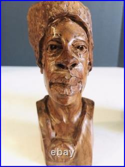 Abraham R Chikumbirike Vintage Ironwood Hand Carved Man & Women 5 x 2.5