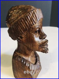 Abraham R Chikumbirike Vintage Ironwood Hand Carved Man & Women 5 x 2.5
