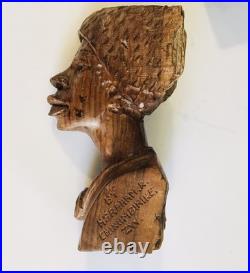 Abraham R Chikumbirike Vintage Ironwood Hand Carved Man & Women 5 x 2.5
