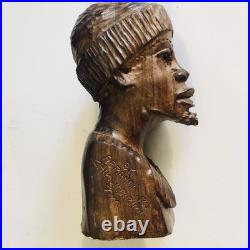 Abraham R Chikumbirike Vintage Ironwood Hand Carved Man & Women 5 x 2.5