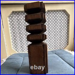 Abstract Carved Wood Statue Sculpture Single Piece Art Decor MCM