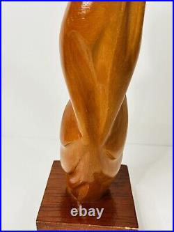 Abstract Figurative Carved Wood Sculpture of a Woman 13 ta l l