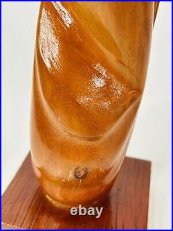 Abstract Figurative Carved Wood Sculpture of a Woman 13 ta l l