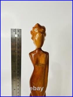 Abstract Figurative Carved Wood Sculpture of a Woman 13 ta l l