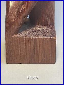 Abstract Hand Carved Sculpture In Pine