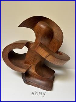 Abstract Sculpture Wood Carving Large Surrealist Modernist Expressionist Wehlri