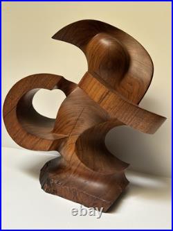 Abstract Sculpture Wood Carving Large Surrealist Modernist Expressionist Wehlri