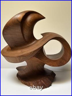 Abstract Sculpture Wood Carving Large Surrealist Modernist Expressionist Wehlri